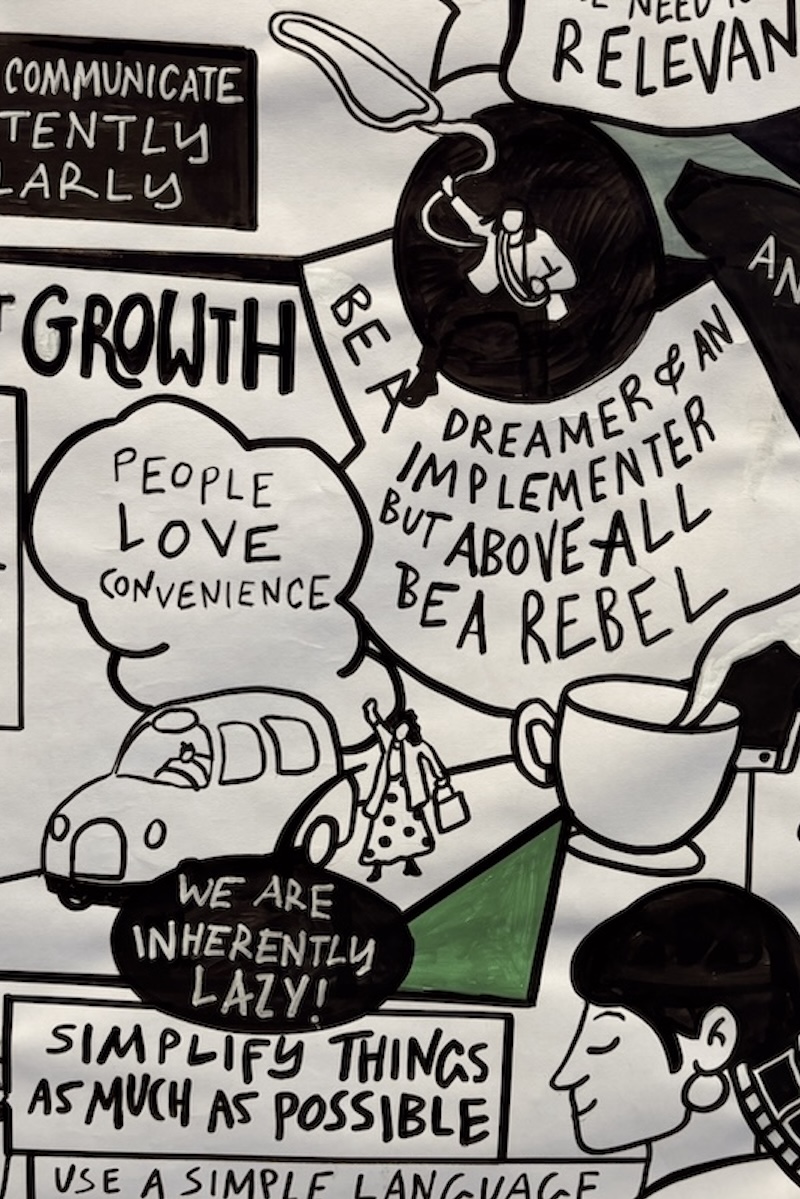 Flip chart image of growth workshop with Thomas Barta Flip chart image of growth workshop with Thomas Barta